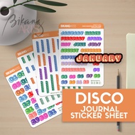 DISCO Essential Days, Week, Months Planner / Journal / Label Sticker by BikangArts