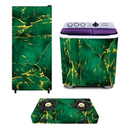 MESIN 1-door Refrigerator Sticker/2-Door Refrigerator/ Stove/Washing Machine/Ricecooker Marble Golden Green