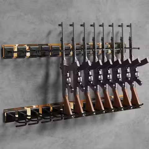 BlackSmith 3/4/6/8/12 Slots Gun Rack Heavy Duty Steel Shotgun Rifle Rack with Holds Gun Rack Wall Mo