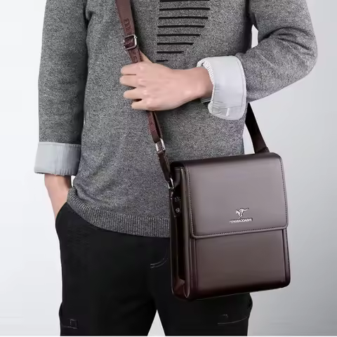 Shoulder Bag For Men PU Leather Porter Briefcase Cross Business Messenger Designer Luxury Crossbody 