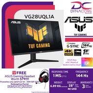 Asus TUF Gaming VG28UQL1A HDMI 2.1 Gaming Monitor, 28-inch, 4K UHD (3840 x 2160), Fast IPS, 144 Hz