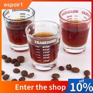 ESPOIR Espresso Shot Glass, 60ml Espresso Essentials Shot Glass Measuring Cup, Universal Heat Resistant Measuring Shot Glass