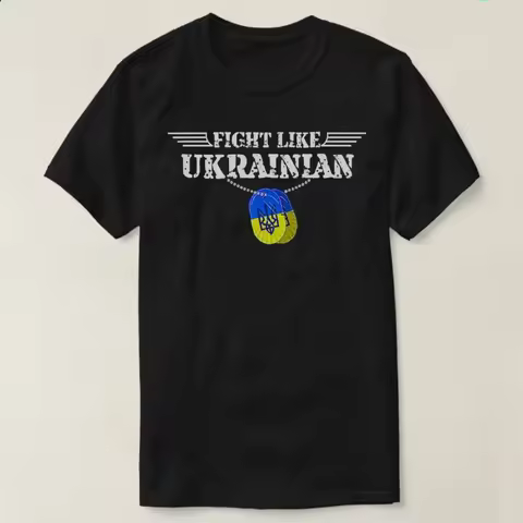 Fight Like Ukrainian | Ukraine Army T-Shirt 100% Cotton O-Neck Short Sleeve Casual Mens T-shirt Size