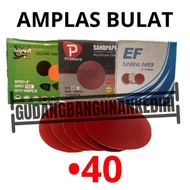 Amplas Bulat 4" Kertas Gosok Bulat 4" Grit 40 Amplas Gerinda 4"