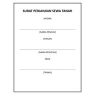 template perjanjian sewa tanah land rental agreement 5 muka surat softcopy dalam microsoft word edit