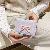 JEREMY1 Bowknot Short Wallet, Polka Dot Large Capacity Student Simplicity Wallet, Simple Dopamine Co