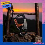 [PD] TaffSPORT Outdoor Rock Climbing Carabiner Anchor Rope Lock Safety 35KN - CE10 - Black