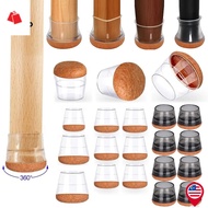 BK-Transparent Silicone Chair Leg Floor Protector with Wrapped Felt Wear Resistance Noise Reduction 