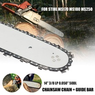 14Inches Chainsaw Guide Bar with Chain Saw 3/8 50DL 36.22" for STIHL MS170 MS180 MS190 MS250 MS193T 