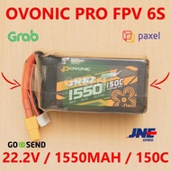 OVONIC PRO 6S 22.2V 1550mAh 150C LiPo Lithium Polymer Li-Po Battery FPV Drone Quadcoper 1550 mAh 22.
