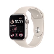 Apple Watch SE (2nd Gen) (GPS, 44mm) - Starlight Aluminum Case with Starlight Sport Band, S/M (Renew