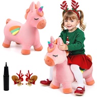 Melissa and Doug Bouncy Horse Unicorn Toys, Inflatable Bouncing Animal Hopping Toys