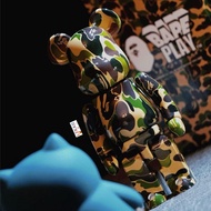 Bearbrick × MMJ - Camouflage Shark Gear Joint 400% 28cm High Quality Anime Action Figures / Toy / GK / Collection / Gift