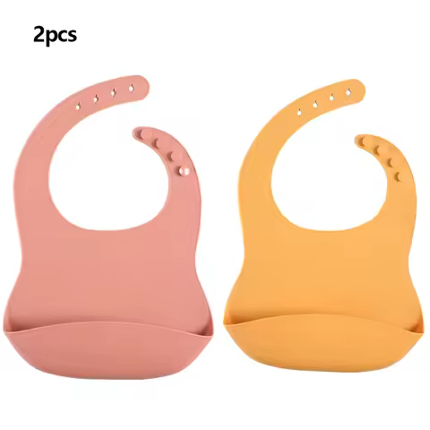 2/4pcs Waterproof Baby Bibs Baby Supplies CHILDREN'S Bibs Girls Boys Adjustable Soft Silicone Bibs B