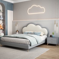 Bed Frame Modern Simple Cloud Princess Bed Soft Cushion Technology Fabric Bed Queen/ King Size Bed