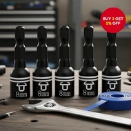 5-Pack Hex Magnetic Socket Wrenches with 8mm and 42mm Adapters for Universal Screwdriver Application