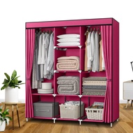 KENZZO : Curtain Wardrobe L Size / Larga Capacity Zipped Wardrobe / Wardrobe with drawer & Organizer