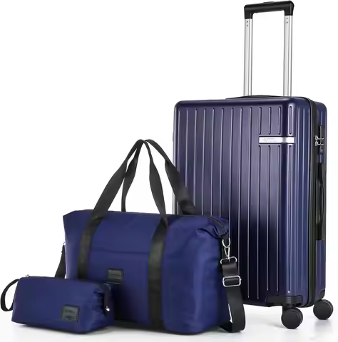 3 Piece Carry On Luggage Set ABS PC Suitcases Travel Case With Wheel Hardshell 20 inch Roller Luggag
