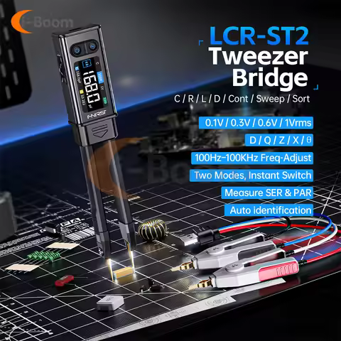 FNIRSI LCR-ST2 LCR Bridge SMD Diode Voltage Tester Component Tester 100Hz-100kHz Precision Measureme