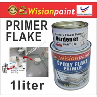 1L FLAKE PRIMER GREY ( WITH HARDENER ) FOR FLAKE COLOUR EPOXY / BASE Coating / Wisionpaint