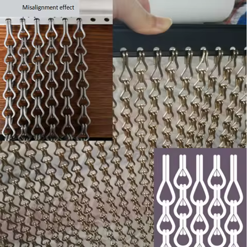 Decorative Aluminum Chain Link Door Screen Curtain for Room Divider