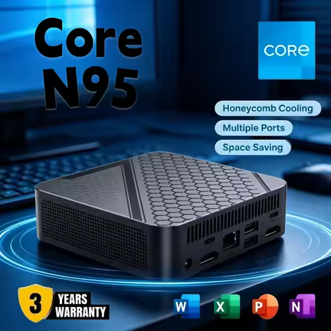 Intel N95 Small Form Factor PC 16GB DDR4 512GB M.2 NVMe SSD Triple 4K UHD WiFi6 BT5.2 Silent Cooling