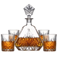 (TLLS)JUNREN Lead Free Whisky decanter Set 5pcs / JUNREN无铅水晶玻璃威士忌醒酒器五件套套装