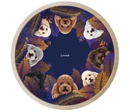 軟式珪藻土吸水 - 紫色叢林套組(杯墊+櫸木底座)