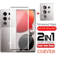 2in1 9H Curved Edge Screen Protector for itel S26 S25 Ultra 5G 2025 Camera Lens Protective Film for 