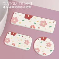 Diatomite Coaster Water-Absorbent Quick-Dry Drink Coaster Diatomite Mat Bathroom Sink Absorbent Pad