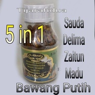 Kapsul 5 dalam 1 Minyak Sauda, Madu Yaman,Minyak Zaitun,Delima,Bawang Putih