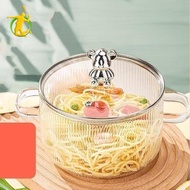 [Asiyy] Milk Pot, Instant Noodle Pot, Glass, Universal Porridge Cooking Pot, Ramyun Pot, Home Cooking Pot, Induction Cooker, Top