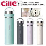 Cille 560ml Dual Head Leisure Travel Office Style 316SS Vacuum Flask Thermos Water Bottle