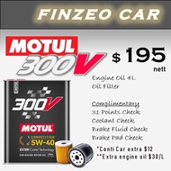 Motul 300V 5W40 Fully Synthetic Servicing Package Carros Centre
