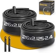 2 Pack 26 Inch Bicycle Inner Tube AV32 mm Schrader Valve Compatible Tyre Tube 26 x 2.125/2.20/2.25/2