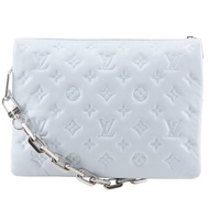 【日本直送】LOUIS VUITTON Coussin PM 肩背包 Monogram 壓印 × 羊革 Glacier Blue 冰川藍 女仕【二手】