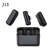 J13 with Charging Bin Lavalier Microphone Mobile Phone Wheat Outdoor Recording Radio Microphone Moni