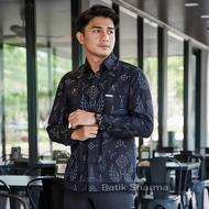 Kemeja Batik Pria Lengan Panjang Pedro Baju Batik Cowok Formal Casual Slim fit Laskala Azmil Batik T