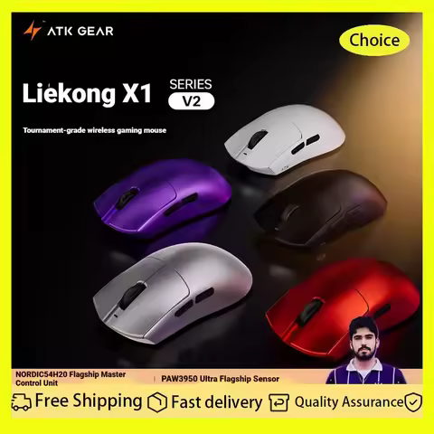 ATK X1v2 Bluetooth Gaming Mouse Paw3950 8k Wireless E-Sports Mouse Rechargeable Lightweight Ergonomi