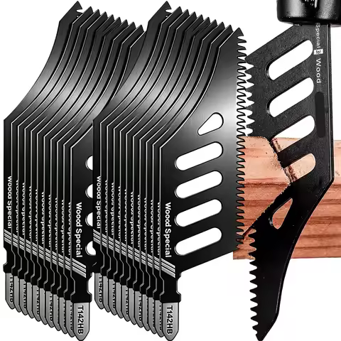 1/20pcs T Shank Flush Cutting Sawwood Blades Coarse Teeth Replaceable Cut Tools T142HB High-Carbon S