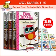 (17 books) พร้อมส่ง เซตหนังสือไดอารี่ภาษาอังกฤษของนกฮูกน้อย Eva มีทั้งหมด 15 เล่ม Owl Diaries จาก Scholastic
