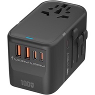 100W GaN Universal Travel Adapter International Power Adapter, with 5 USB(3 USB C) Charging Ports Eu