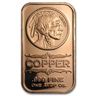 U.S. Indian Head | 1 oz .999 Fine Cu Copper Bar (Made in United States) 1oz