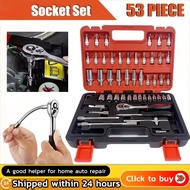 53Pcs Tools Socket Wrench Set Heavy Duty Tools Set for Motorcycle Car Tool Box Set