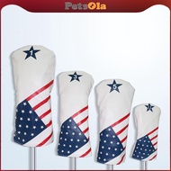 [PETSOLA] 4x Golf Wood Head Cover Waterproof Headcover for Fairway Hybrid   Drivers