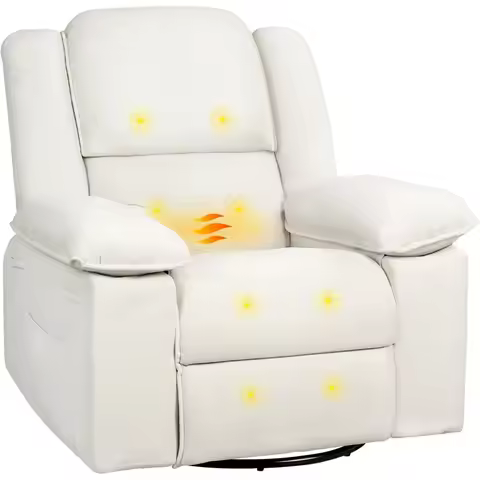 Swivel Rocker Recliner Chair for Adults, Massage Recliner Rocking Chair Nursery, 360° Swivel Nursery