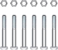 Grade 2 Shear Bolt Kit Compatible with Rotary Cutters & Bush Hog - 1/2" x 3-1/2" Nylock Nuts, 6 Pack
