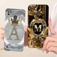 For Tecno Pop 4 Lte Case Pop 4 BC2c BC1s Shockproof Cover Crystal Initials Letters Soft Silicone Pho