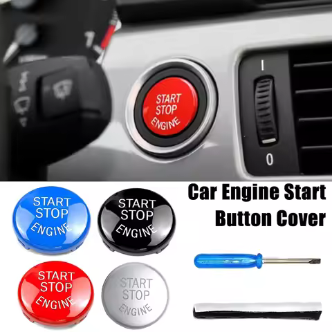 One Touch Start Button Replacement Sticker Car Engine Start Button Cover Interior Accessory For BMW 