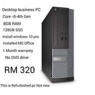 Refurbished Dell optiplix Desktop PC Core i5-4th gen 8GB RAM|128GB SSD